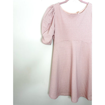 Free People Penelope Pink Polkadot Puff Sleeve Dress Size XS