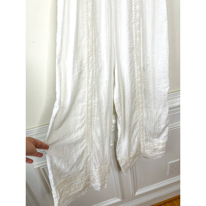 Show Me Your Mumu Greer Eyelet Jumpsuit in White Size Small