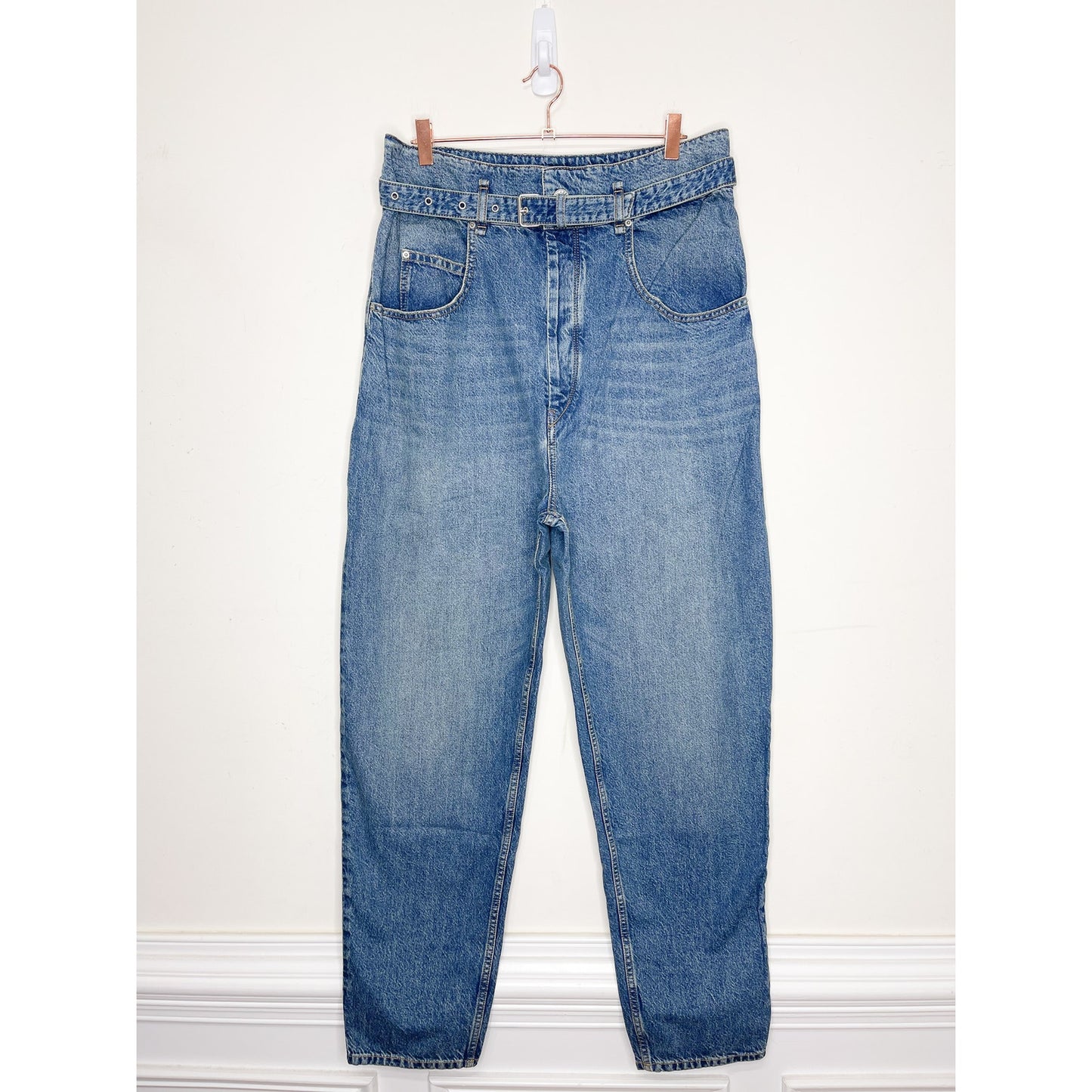 Isabel Marant Etoile Gloria Paperbag-Waist Jeans Size 42