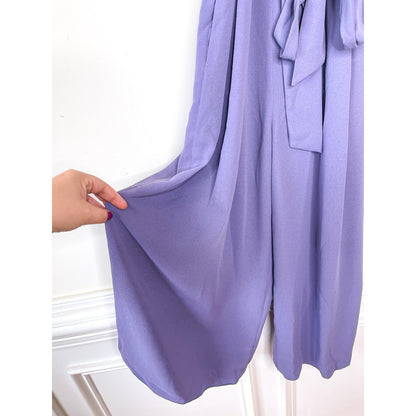 Gal Meets Glam Square Neck Crepe Jumpsuit In Dusty Purple Size 2