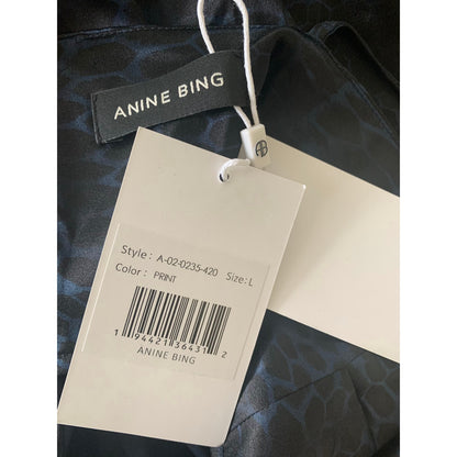 Anine Bing Valentine Mini Slip Dress Large Animal Print Sleeveless Stretch