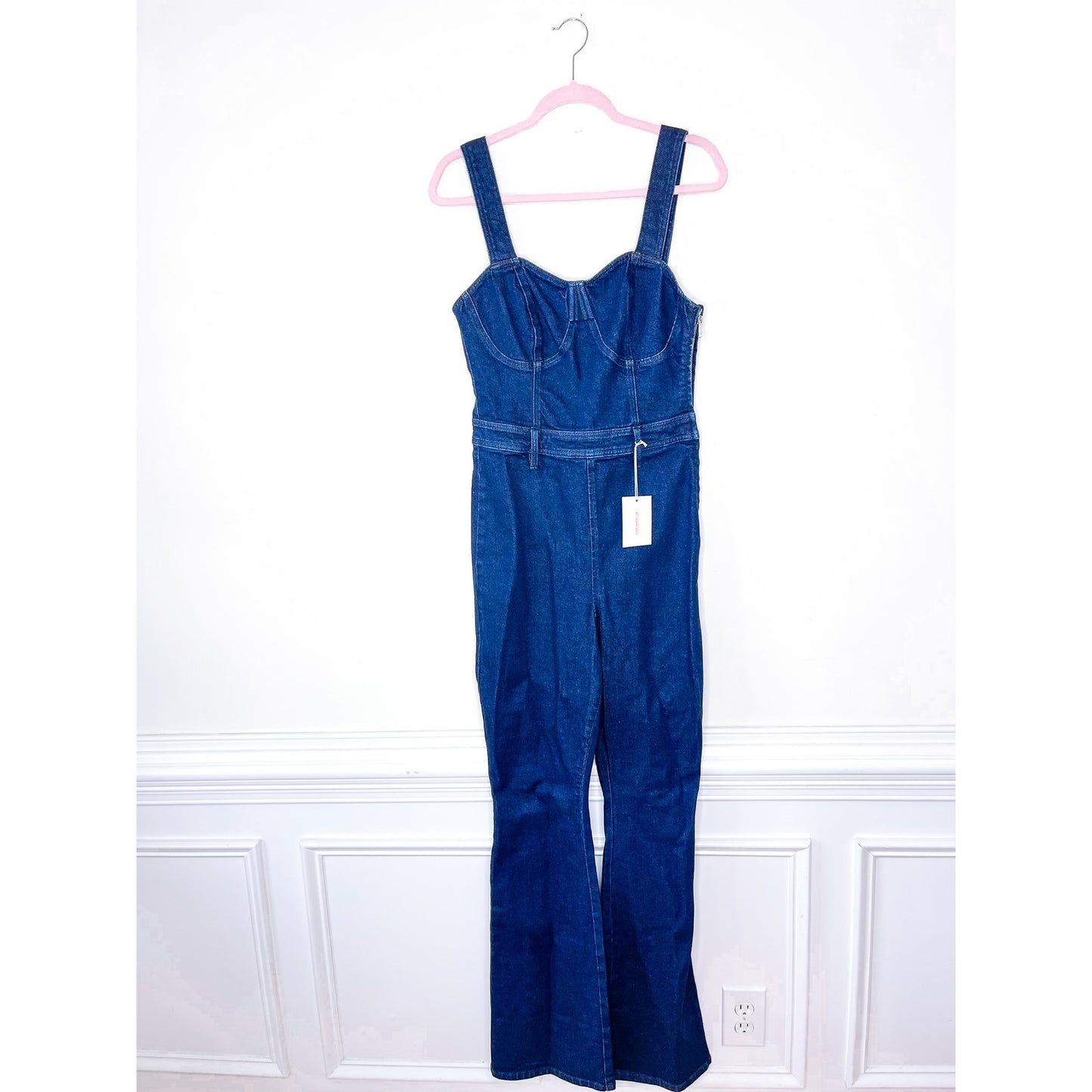 Good American The 70s Icon Denim Playsuit Size 3