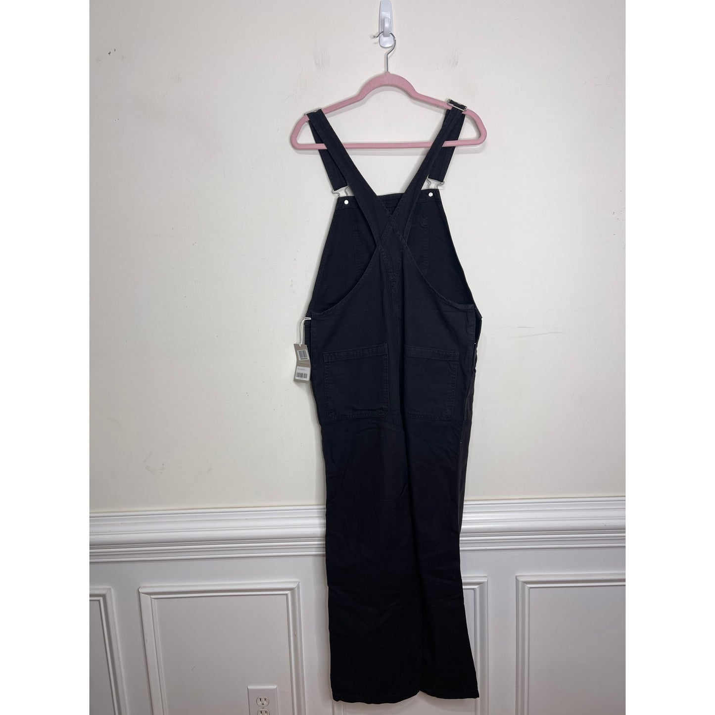Everlane The Cotton Canvas Overalls in Black Size 8 Straight Leg Bib Pocket