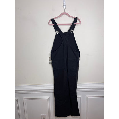 Everlane The Cotton Canvas Overalls in Black Size 8 Straight Leg Bib Pocket