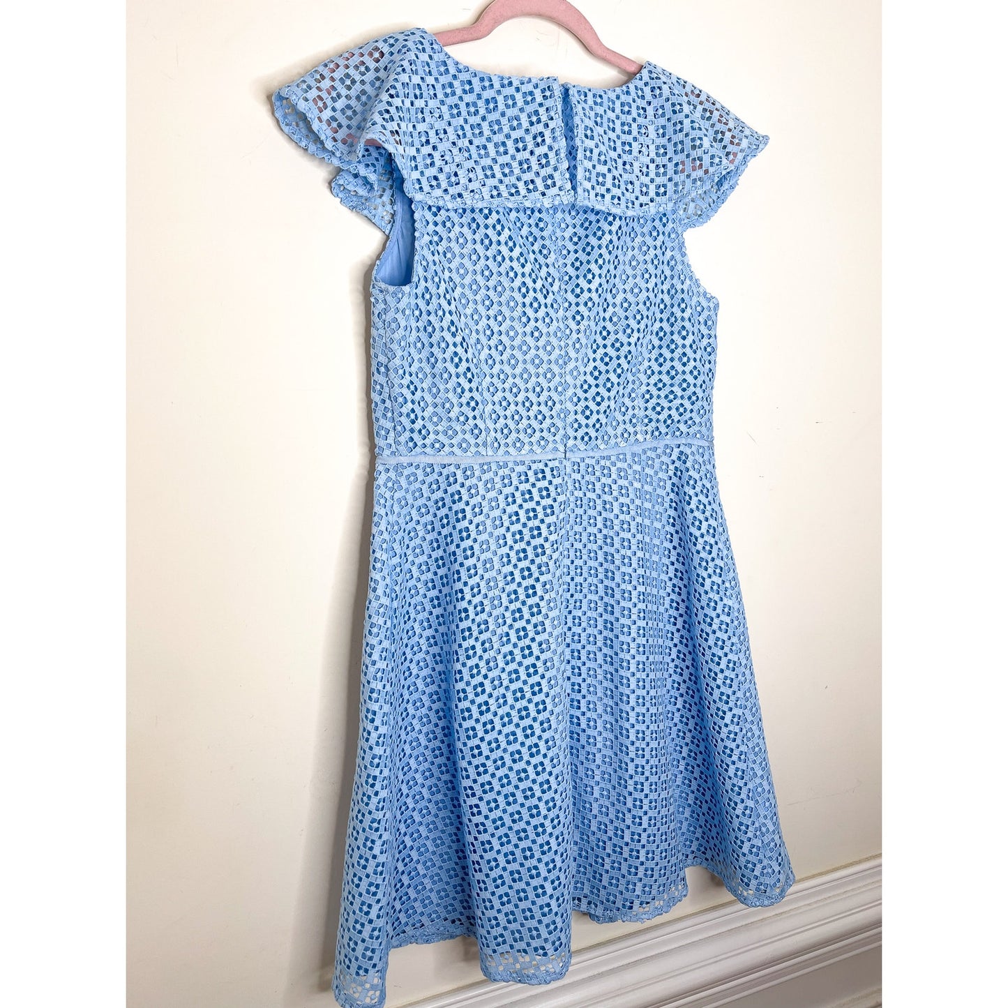 Draper James Blue Lattice A-line Dress Size 6