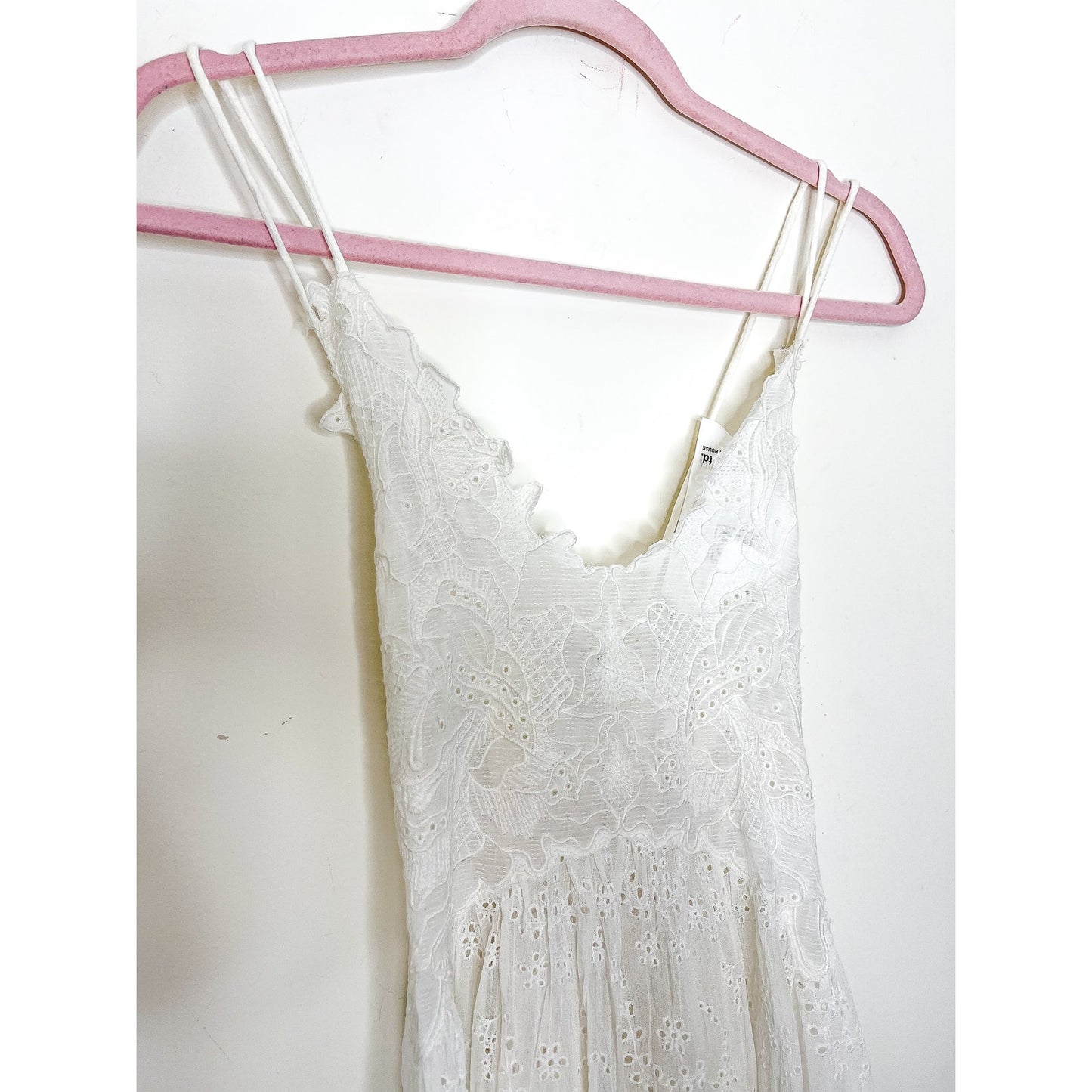 Free People Dolly Embroidered Slip Dress in White Size Small