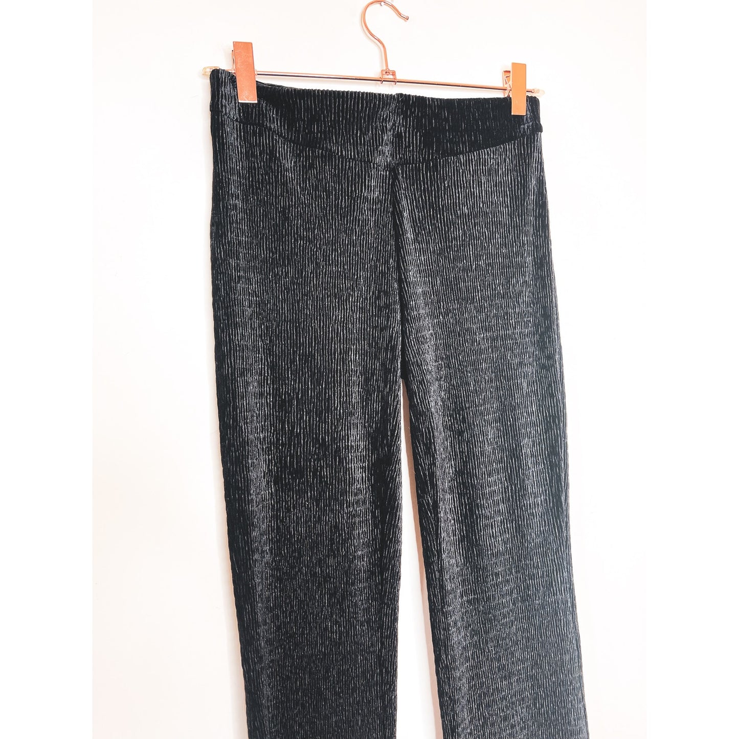 Free People So Charming Velvet Flare Pull-On Pants in Black