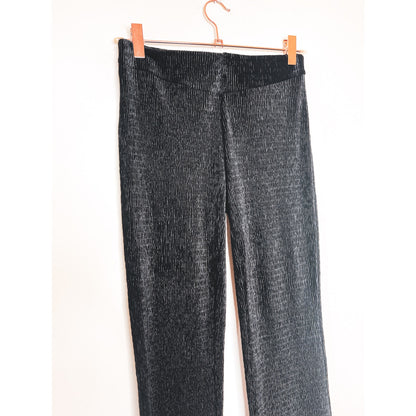 Free People So Charming Velvet Flare Pull-On Pants in Black