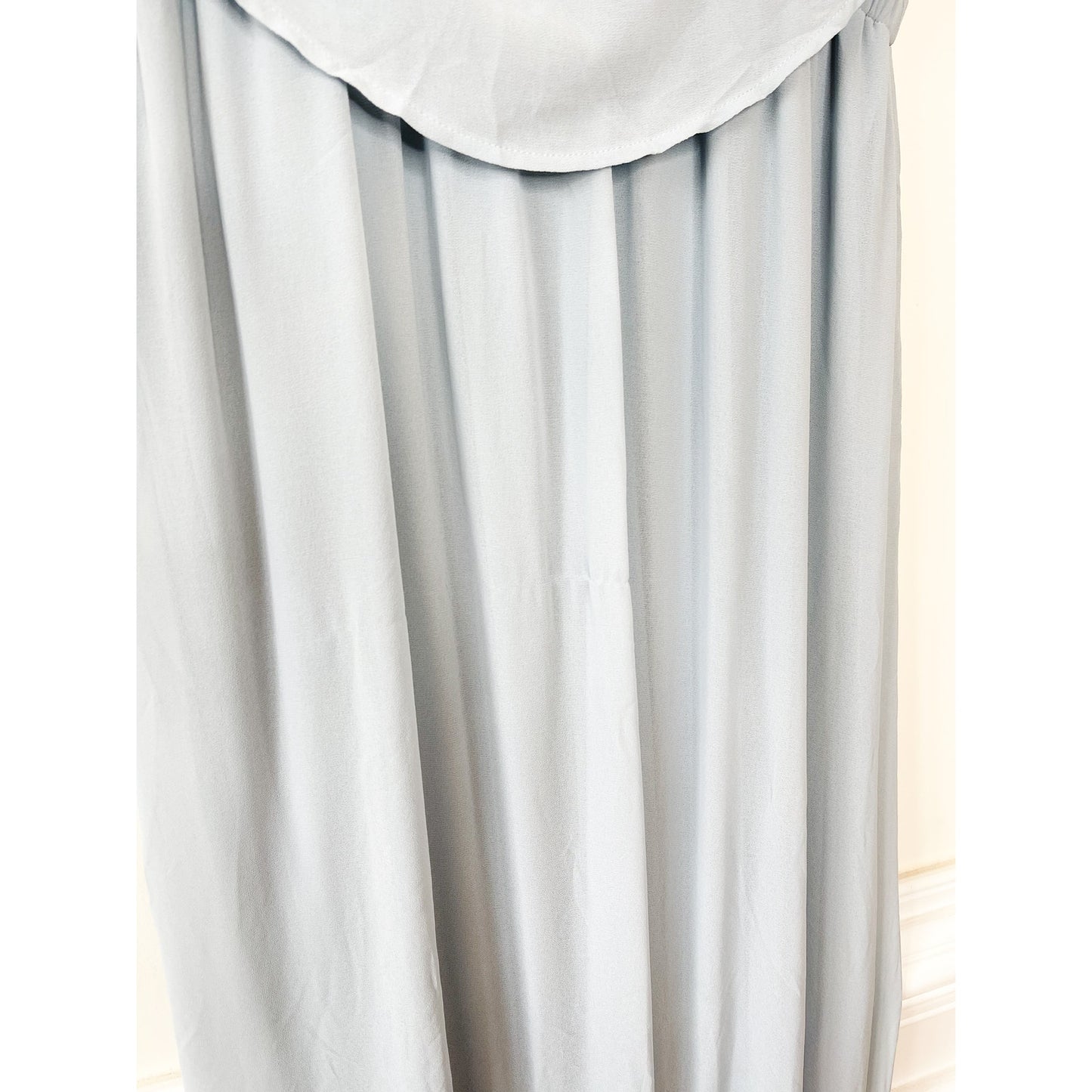 Show Me Your Mumu Caitlin Ruffle Maxi Dress in Steel Blue Chiffon Size XXL