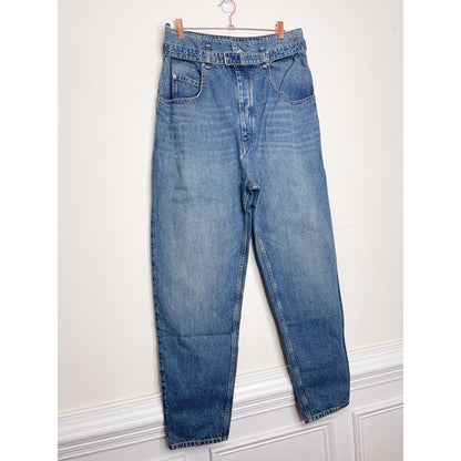 Isabel Marant Etoile Gloria Paperbag-Waist Jeans Size 42