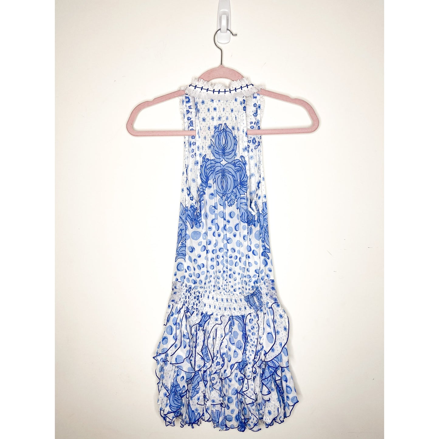 Poupette St. Barth Beline Blue Printed Mini Dress Size XS
