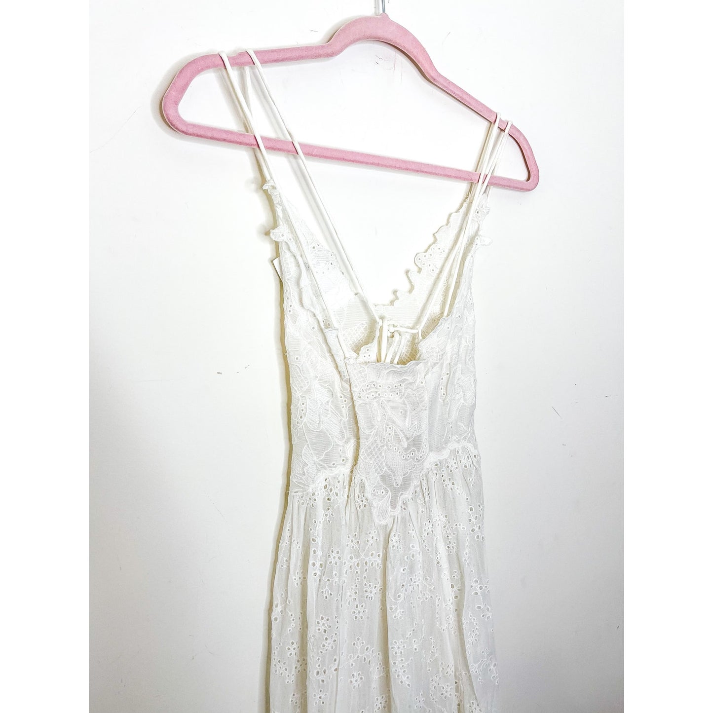 Free People Dolly Embroidered Slip Dress in White Size Small
