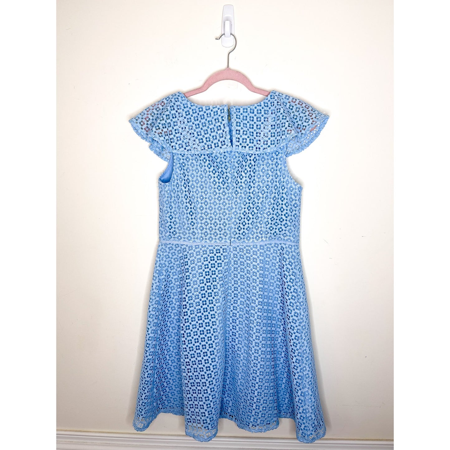 Draper James Blue Lattice A-line Dress Size 6