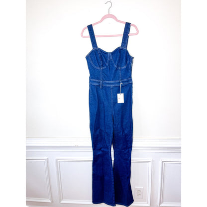 Good American The 70s Icon Denim Playsuit Size 3