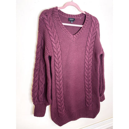 Bardot Bell Knit Dress in Burgundy Size XS