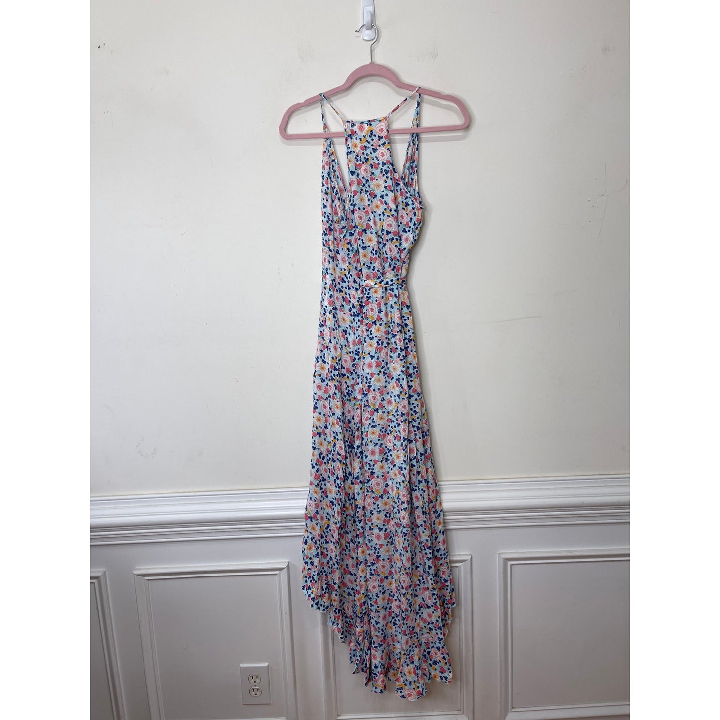 Poupette St. Barth Tamara Floral Wrap Maxi Dress Small Floral Print Sleeveless