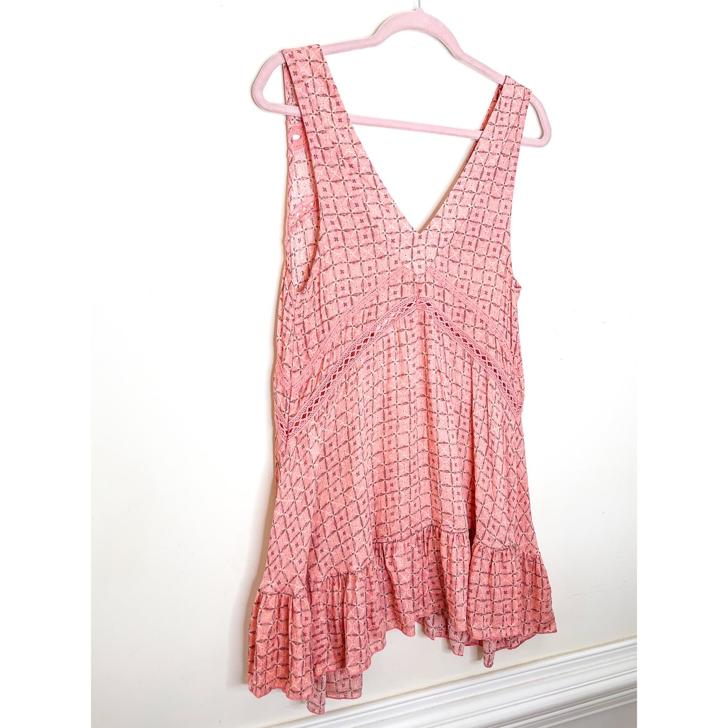 Free People Light Pink Let it Happen Mini Slip Dress Size XS