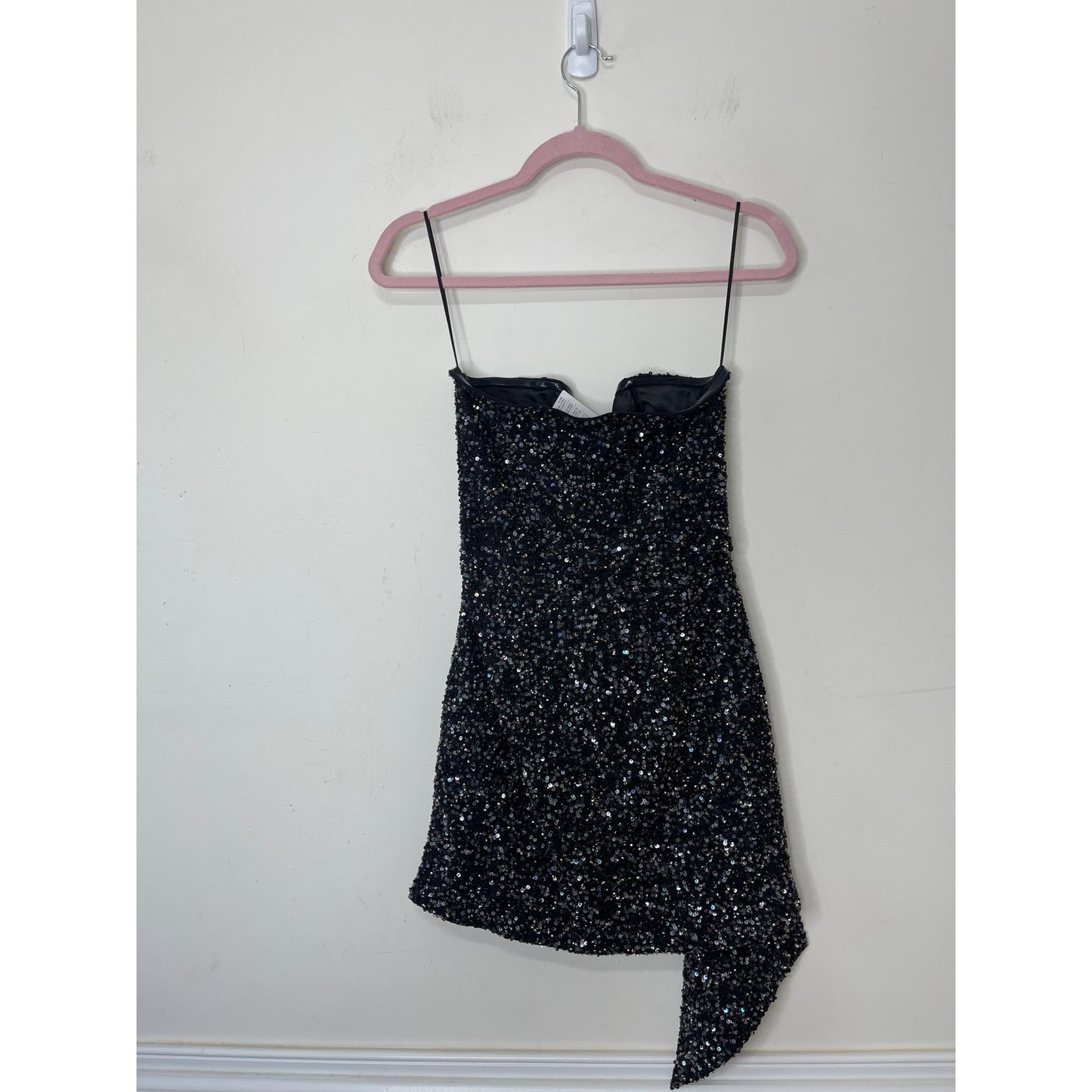 Retrofete Omer Sequin Mini Dress Small Gunmetal Black Embellished Sleeveless