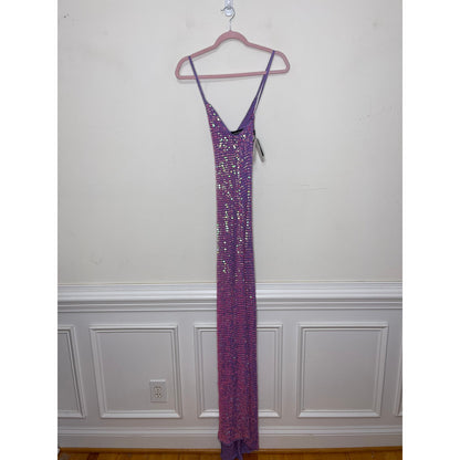 Retrofete Marie Dress in Iridescent Lilac Pink Size M/L Sleeveless Embellished