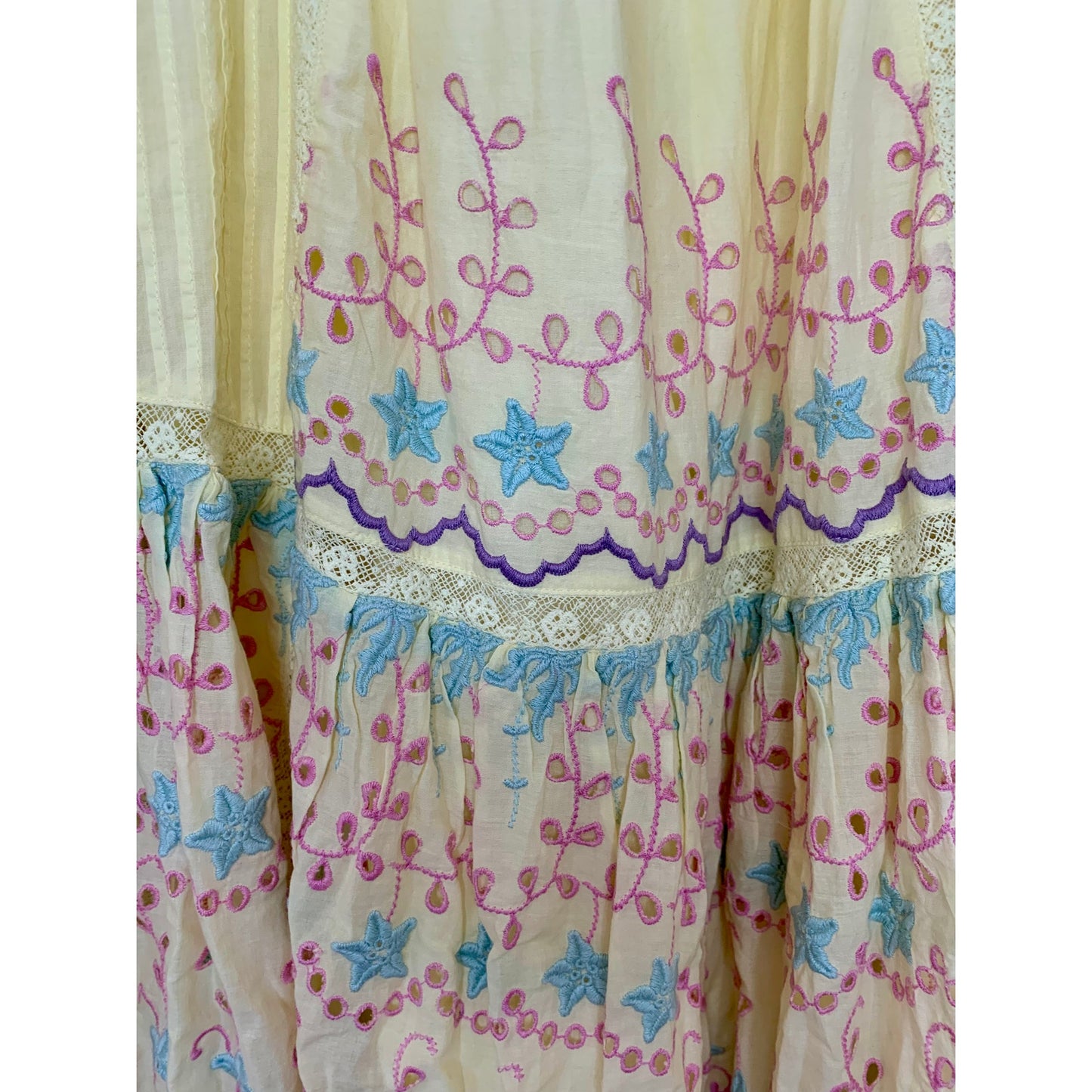 Love Shack Fancy Magena Dress in Rise and Shine Size 6 Short Sleeve Embroidered