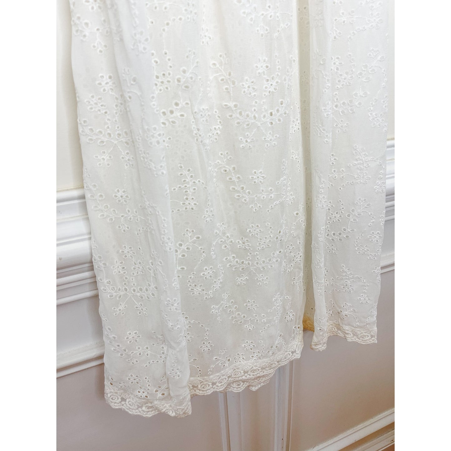 Free People Dolly Embroidered Slip Dress in White Size Small