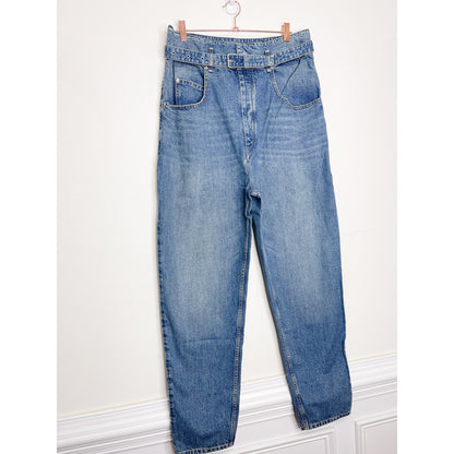 Isabel Marant Etoile Gloria Paperbag-Waist Jeans Size 42
