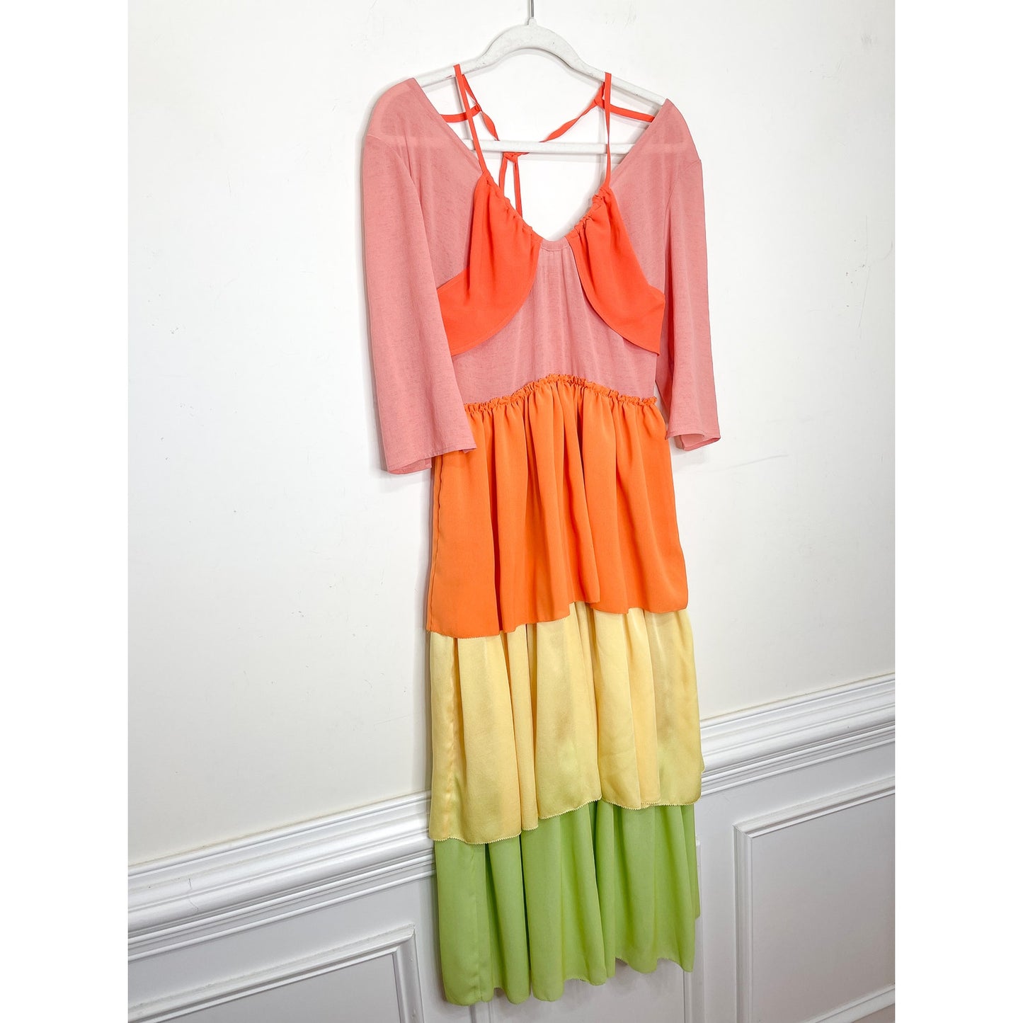 Rejina Pyo Cleo Tie-Back Tiered Maxi Dress Size 12