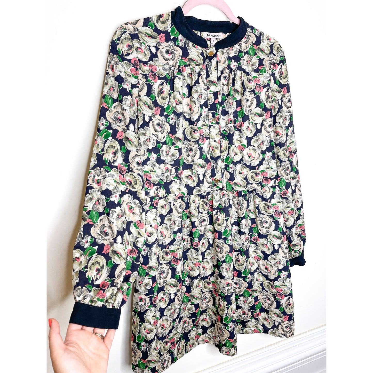Juicy Couture Floral Print Long Sleeve Dress Size 8