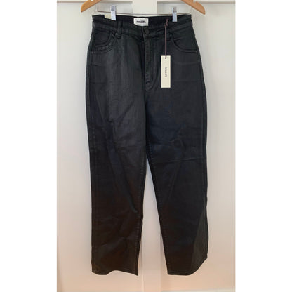 Rolla's Heidi Jean High Rise Loose Straight Coated Black Size 29 Zip Fly Pockets