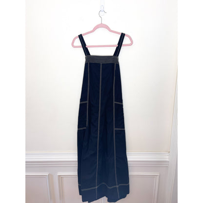 Free People Desert Hearts Apron Maxi Dress in Black Size Small