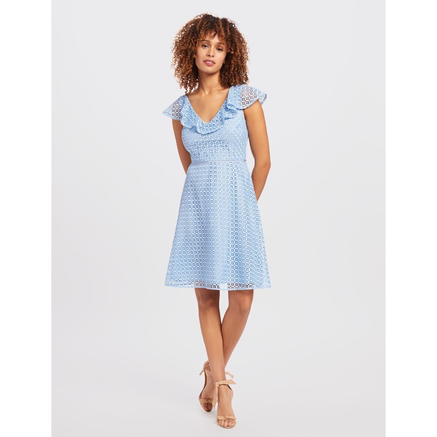 Draper James Blue Lattice A-line Dress Size 6
