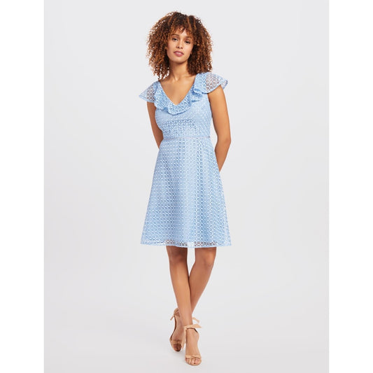 Draper James Blue Lattice A-line Dress Size 6