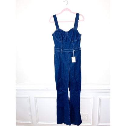 Good American The 70s Icon Denim Playsuit Size 3