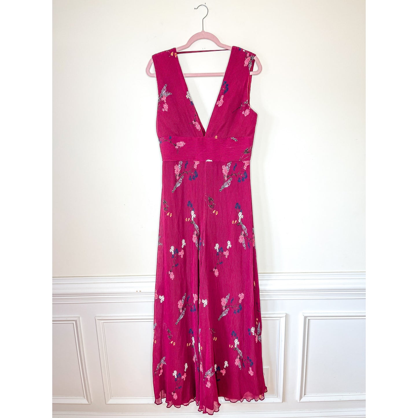 Keepsake Night Fall Pleated Wide-leg Jumpsuit Size Large