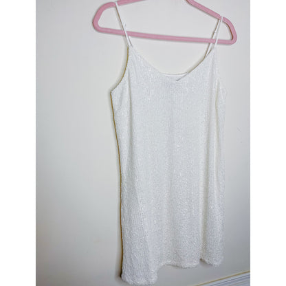 Generation Love Astrid White Sequin Mini Dress Size Medium