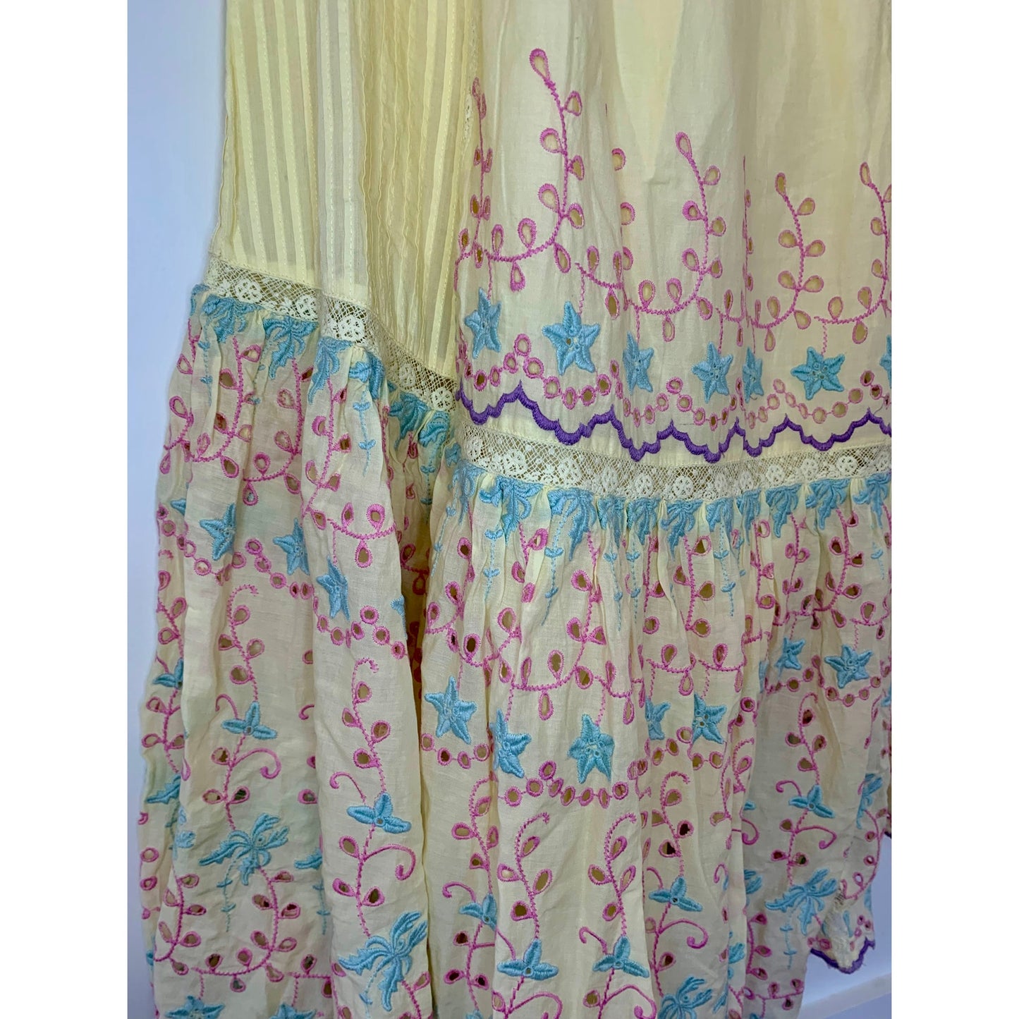 Love Shack Fancy Magena Dress in Rise and Shine Size 6 Short Sleeve Embroidered
