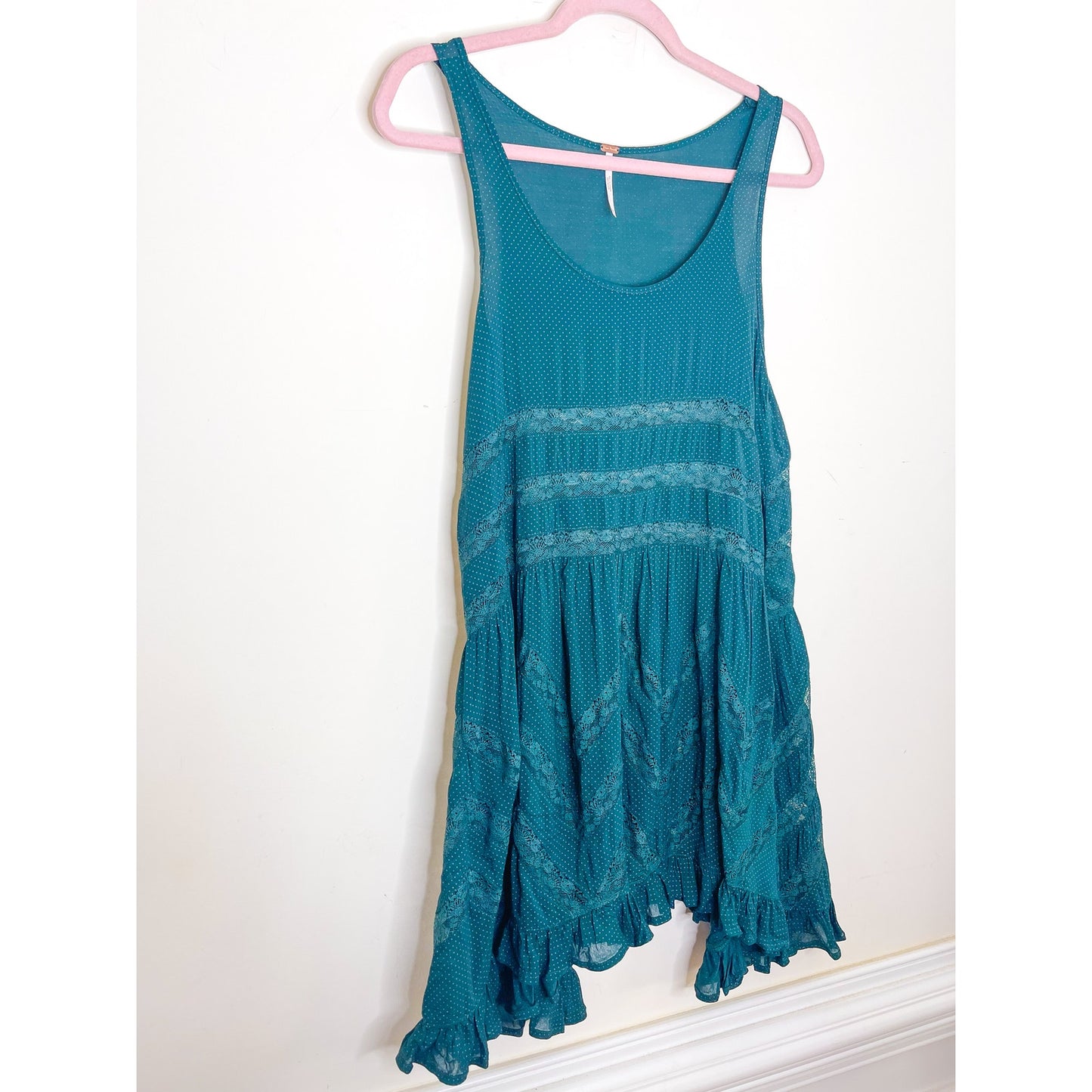 Free People Slip Voila Trapeze Dress in Vine Green Size XS