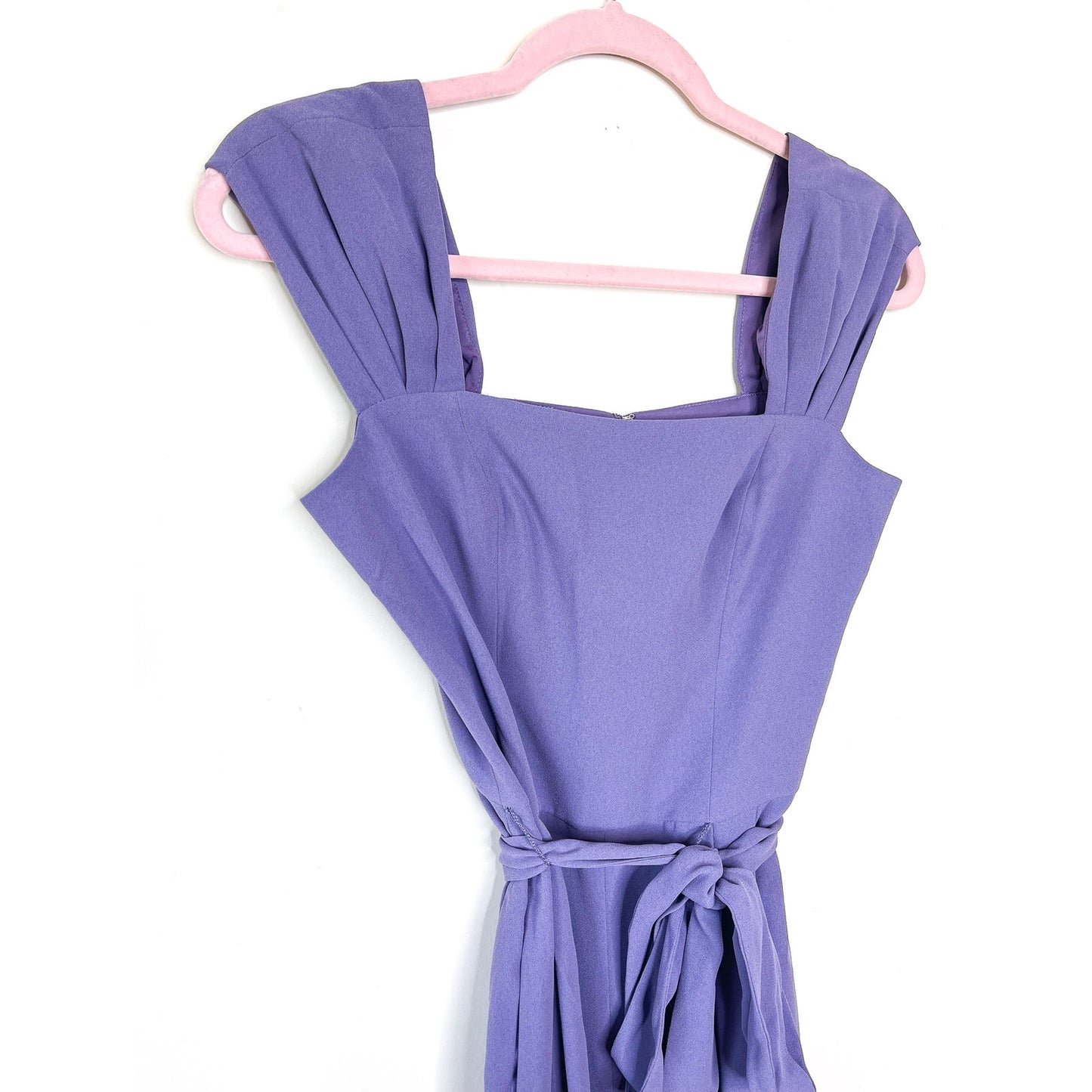 Gal Meets Glam Square Neck Crepe Jumpsuit In Dusty Purple Size 2