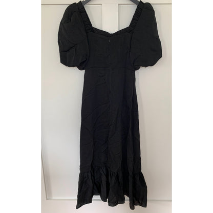 Sandro Falbala Embellished Cutout Dress Noir Size 34 Short Sleeve Lined Gothic