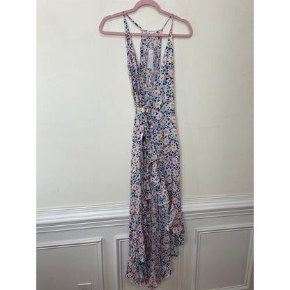 Poupette St. Barth Tamara Floral Wrap Maxi Dress Small Floral Print Sleeveless
