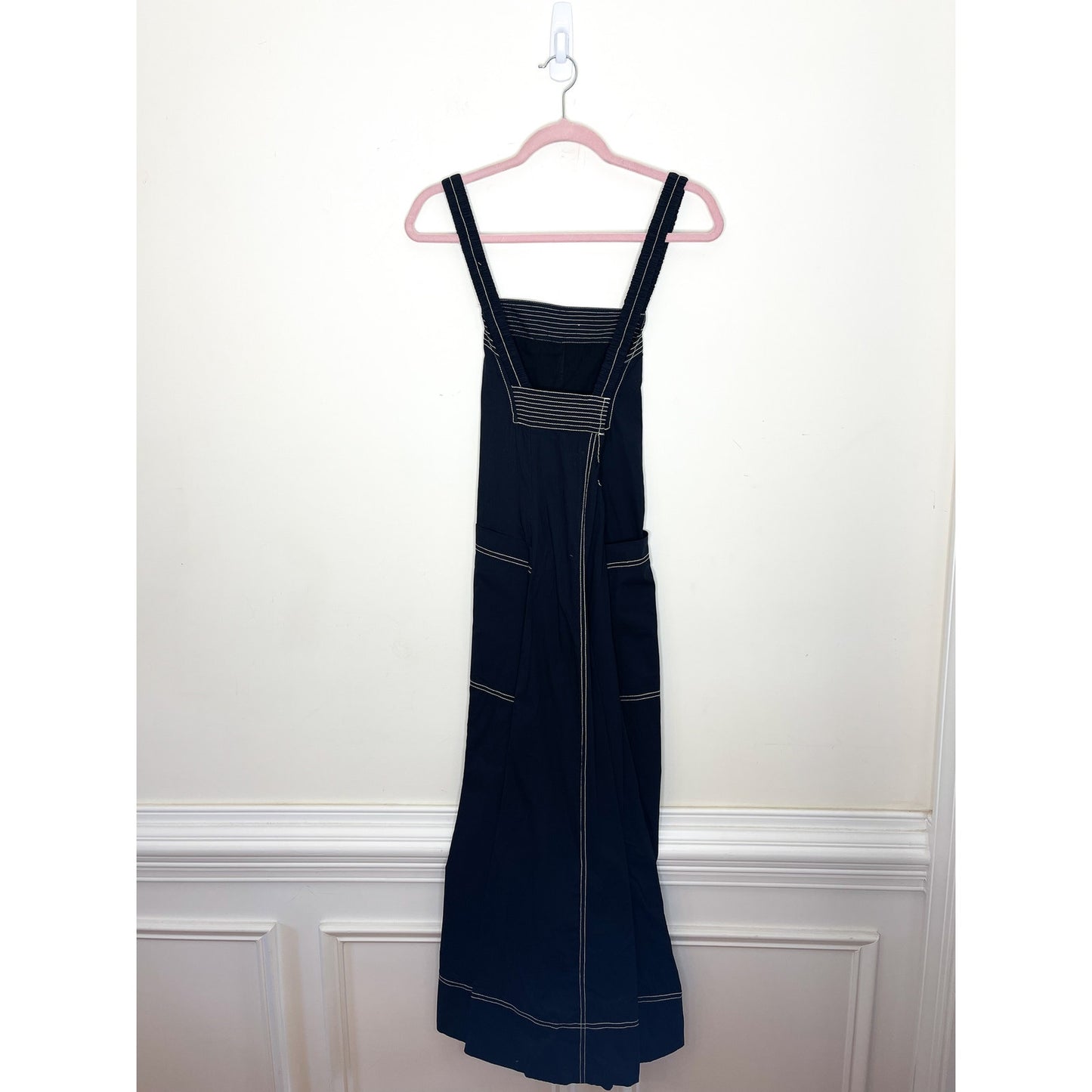 Free People Desert Hearts Apron Maxi Dress in Black Size Small