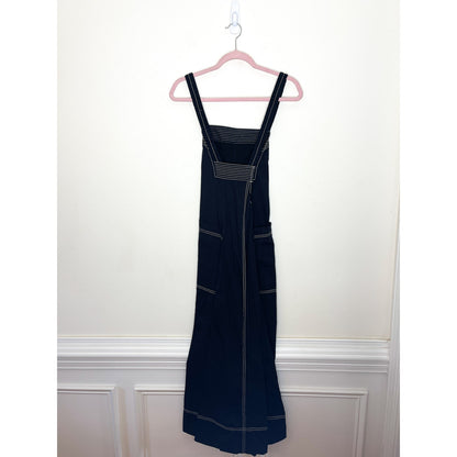 Free People Desert Hearts Apron Maxi Dress in Black Size Small