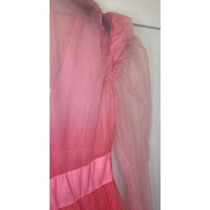 Love Shack Fancy Francoise Gown Millennial Pink Ombre Size 2 Long Sleeve Ruffle