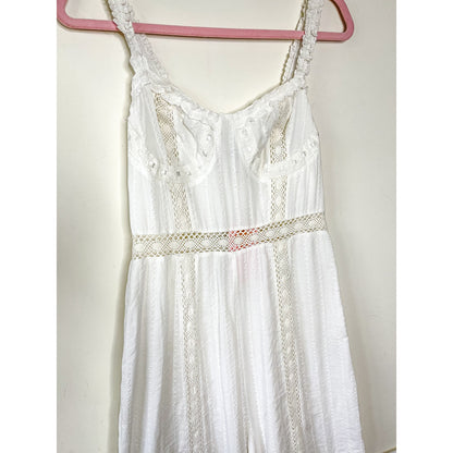Show Me Your Mumu Greer Eyelet Jumpsuit in White Size Small