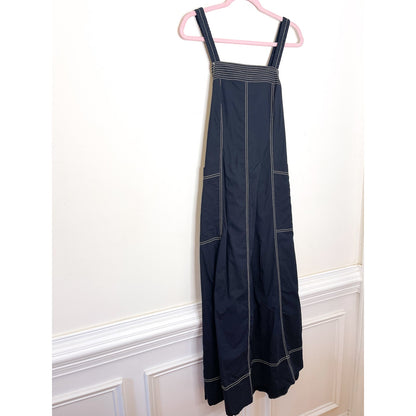 Free People Desert Hearts Apron Maxi Dress in Black Size Small