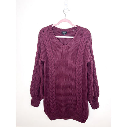 Bardot Bell Knit Dress in Burgundy Size XS