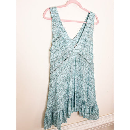 Free People Light Blue Let it Happen Mini Slip Dress Size XS