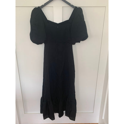 Sandro Falbala Embellished Cutout Dress Noir Size 36 Short Sleeve Lined Gothic