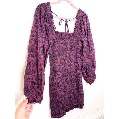 Free People Smock It To Me Mini Dress in Hazelnut Combo Size XS