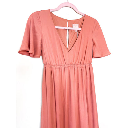 Show Me Your Mumu Emily Empire Maxi Dress in Rustic Mauve Crisp Size XXS